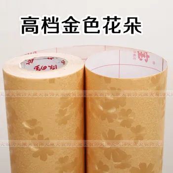 

Furniture wallpaper thickening quality fashion flower gold flower paper back vinyl living room bedding room household wallpaper
