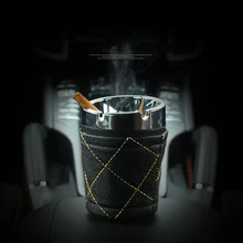Универсальная Многофункциональная автомобильная пепельница, кожаная автомобильная пепельница, ведро для хранения, автомобильные принадлежности
