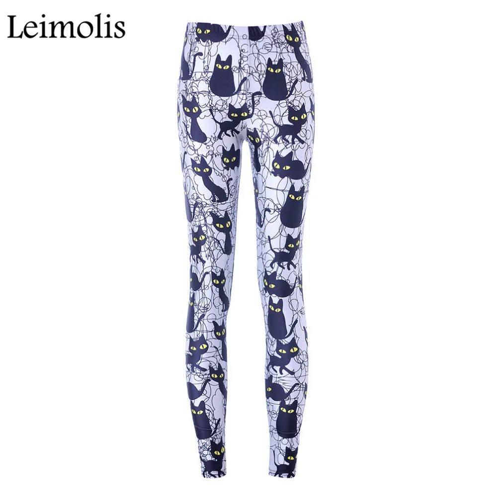 

Spring Tenths adventure time punk rock hara u black milk push up fitness sexy 3d print night black cat women leggings sports
