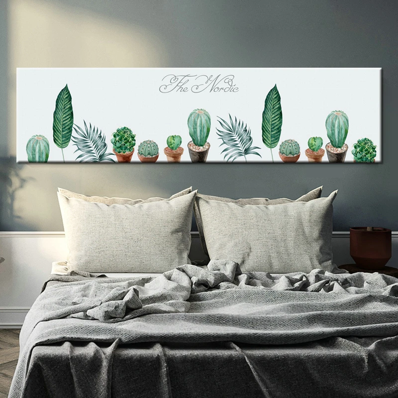 

Nordic Watercolor Green Cactus Plant Poster Print Hipster Floral Wall Art Picture Modern Home Deco Canvas Painting Custom Gift