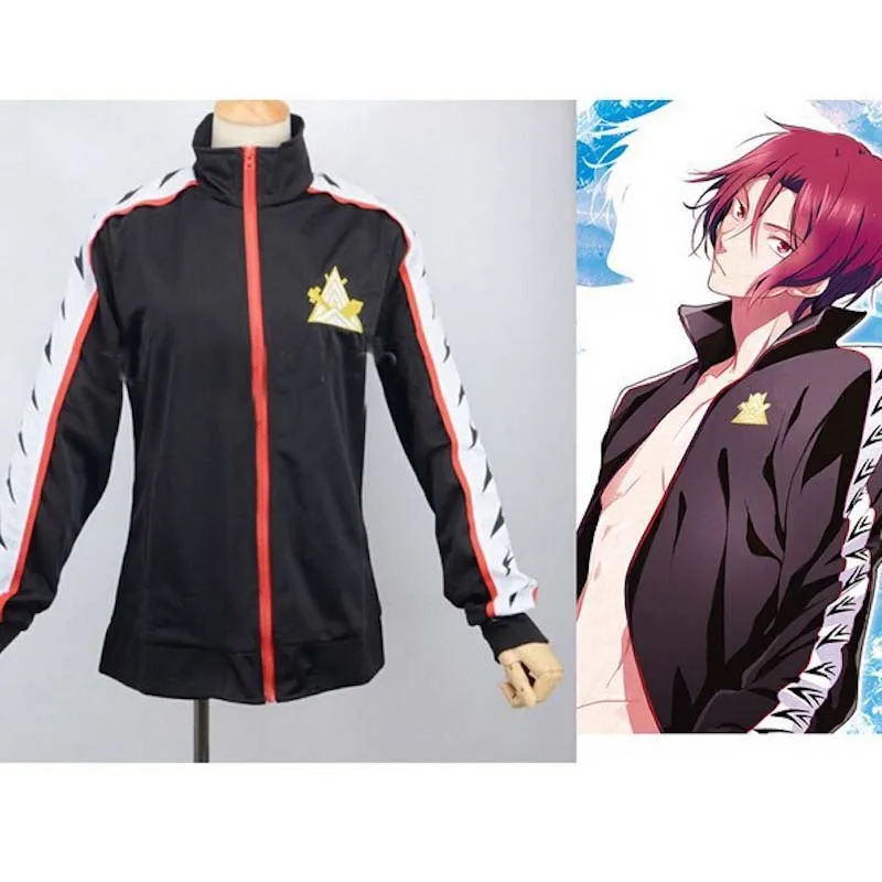 Бесплатно! Клуб Iwatobi Rin Matsuoka Deluxe Edition форменная куртка костюм для косплея Samezuka