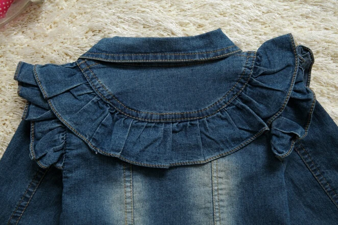 [Bosudhsou.]# B-4 детей Костюмы одежда куртки для девочек осень-весна Обувь для девочек кружевное джинсовое Куртки дети Ковбойская куртка От 4 до 12 лет