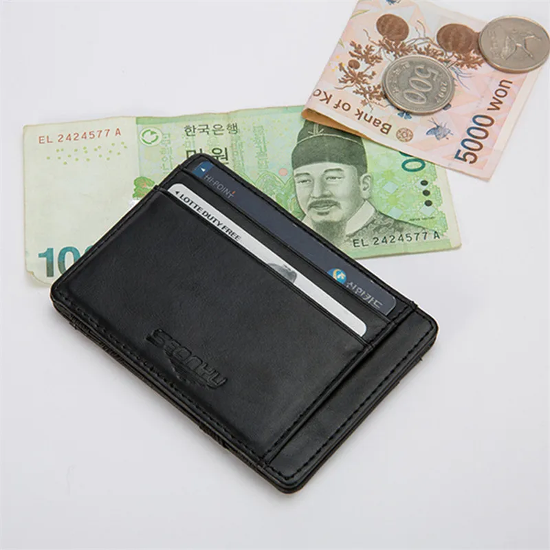 

Leather Wallets Men Magic Wallets Designer Small Purse Rfid Card Holder