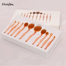 Huifen 10 pcs oval makeup brushes set mermaid pincel font b maquiagem b font powder contour