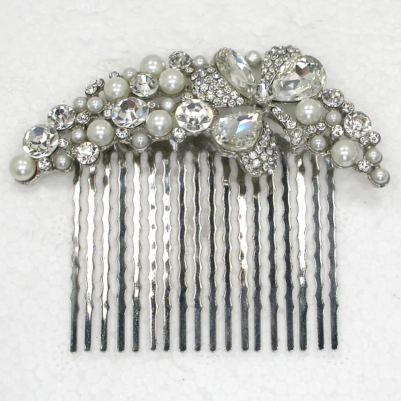 

12pcs/lot Wholesale Crystal Rhinestone Flower Hair Comb for Bridal Wedding party Prom L101341