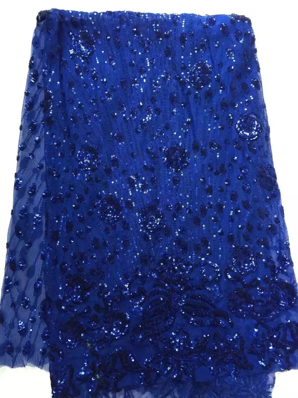 Embroidered sequin fabric high quality cord african sequin lace fabric