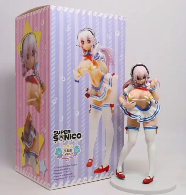 

23cm Super Sonico sexy cake Anime Action Figure PVC New Collection figures toys Collection for Christmas gift