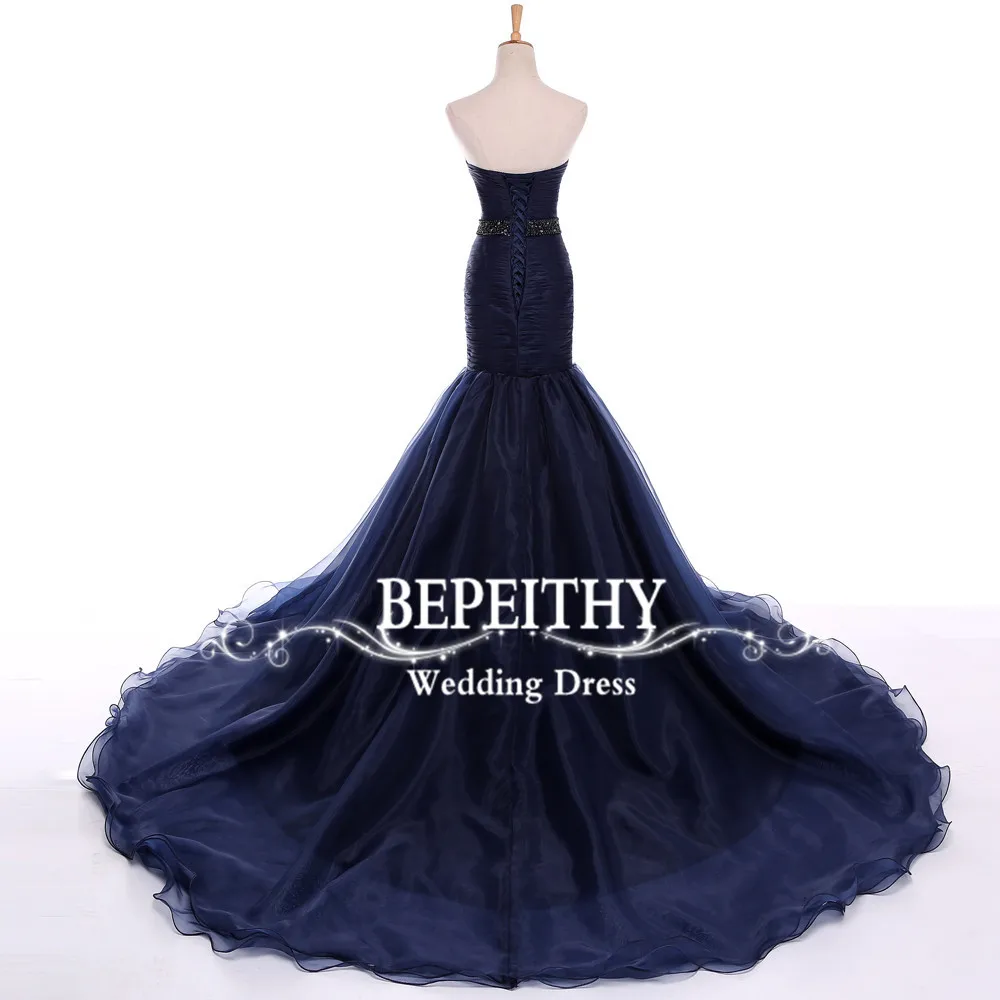 organza navy blue back