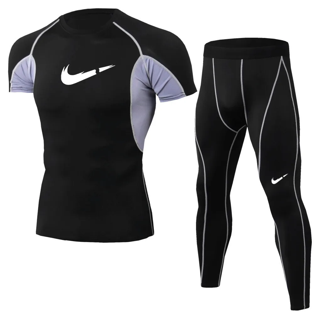 New men's sports suit quick-drying men's suit clothes sports jogging training gym fitness sportswear running suit men 