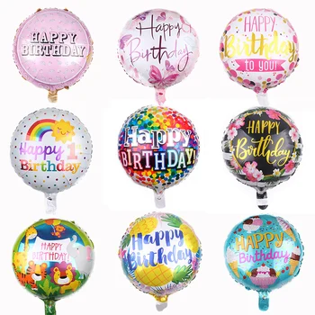 

Multi Patterns 18inch Round Foil Balloon Happy Birthday Inflatable Helium Balloons Birthday Party Decoration High Quality Toys