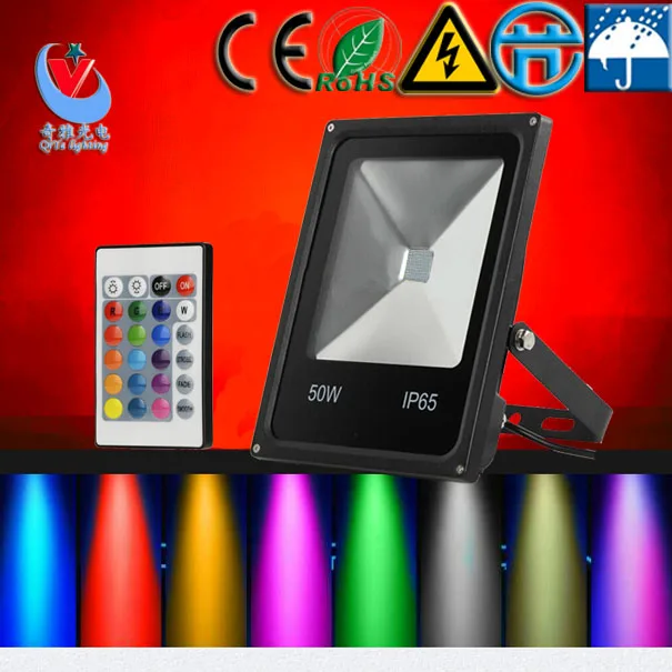 20 шт./лот RGB led прожектор 50 Вт 30 Вт 20 Вт 10 Вт водонепроницаемые фонарики светодиодные прожекторы