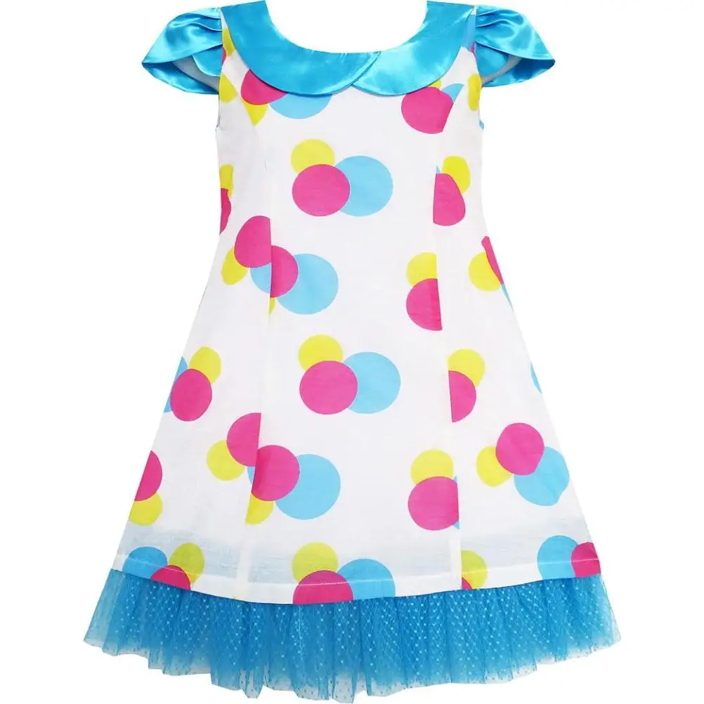 Sunny Fashion платья для девочек новогодние костюмы Синий Отложной воротник Кружево