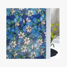 Окрашенные орхидеи статические непластиковые оконные наклейки из стеклянной пленки