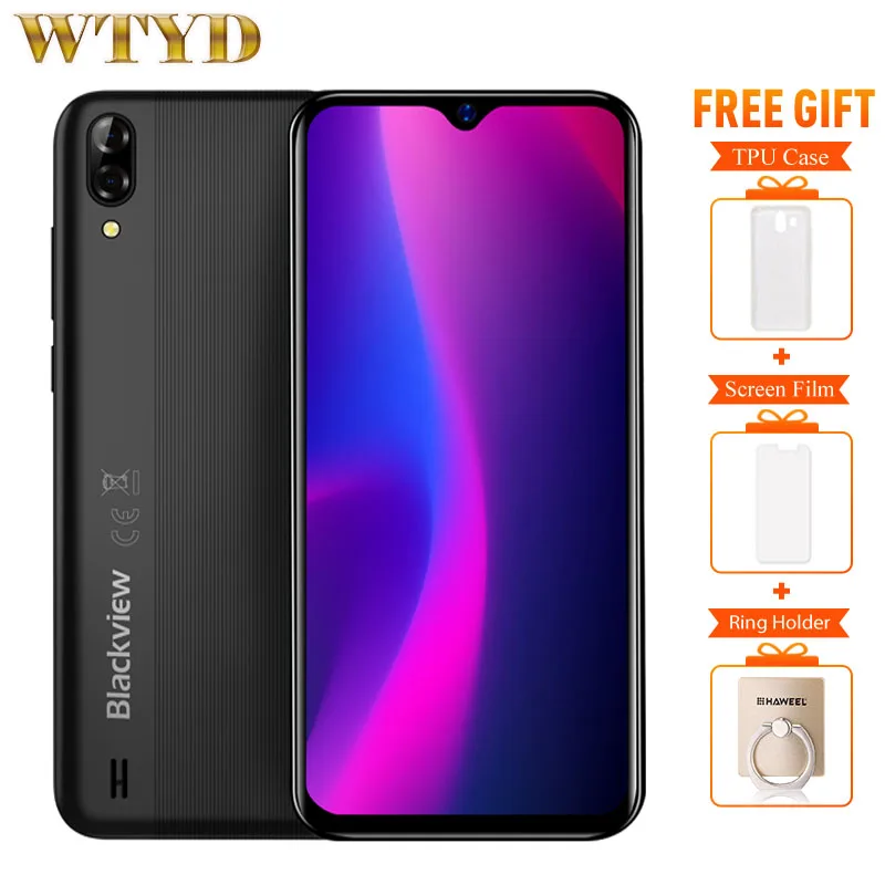 

Blackview A60 Android 8.1 Smartphone 1GB Ram 16GB Rom Quad Core 6.1'' Cellphone 4080mAh 13.0MP Dual Rear Camera 3G Mobile Phone