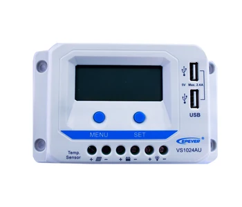 

EPEVER 12V/24V auto work 10A 10amp VS1024AU PWM Solar Panel Battery Controller lcd display with temperature sensor
