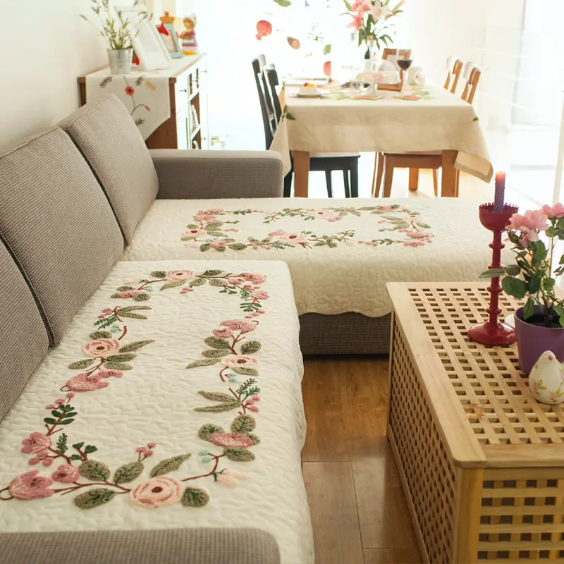 Tarohome Sofa Slipcovers For Living Room Artificial Embroidery Non slip