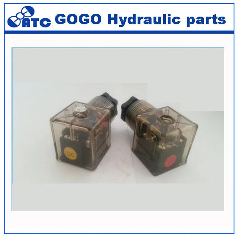 Гидравлическая Электромагнитная катушка с вилкой клапана с лампой Электромагнит светодиодный индикатор AC DC