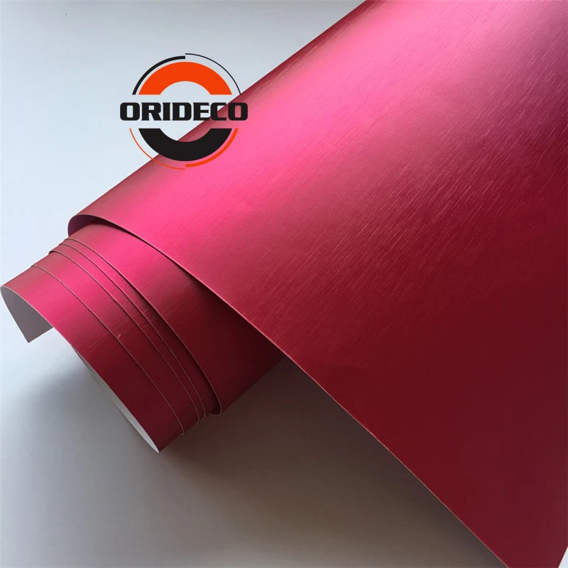 rose red brushed metallic chrome vinyl car wraps