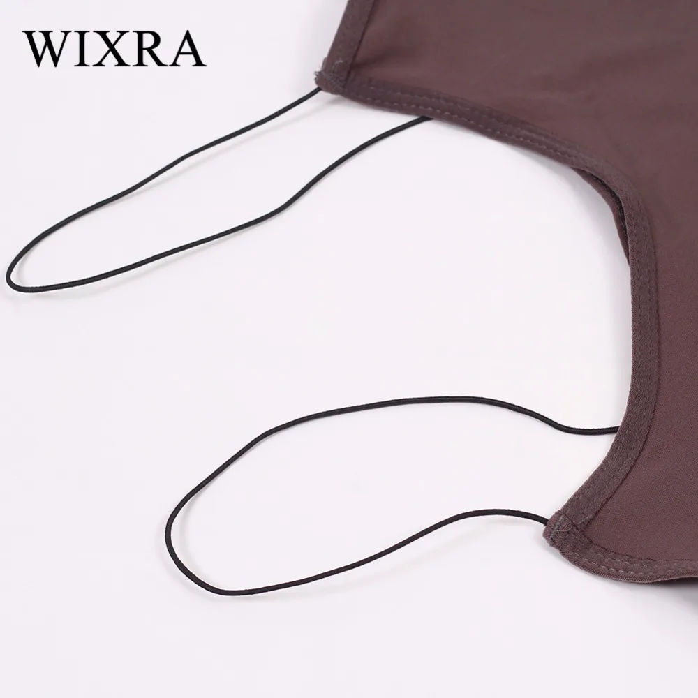 Женский укороченный топ на бретельках Wixra Черный Повседневный Топ с открытой