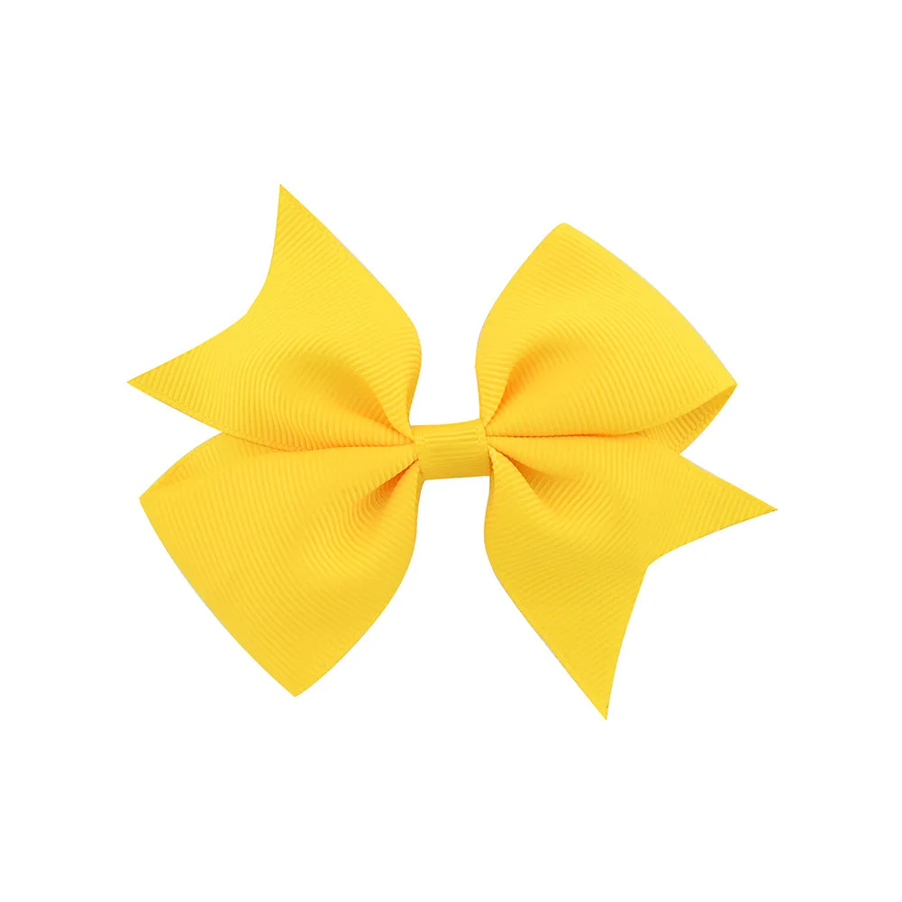 10 Yellow 20 шт./партия, заколки для девочек, детские 4 дюймовые однотонные ленты, банты для волос, Детские аксессуары ручной работы, милые заколки для малышей - Цвет: 10 Yellow