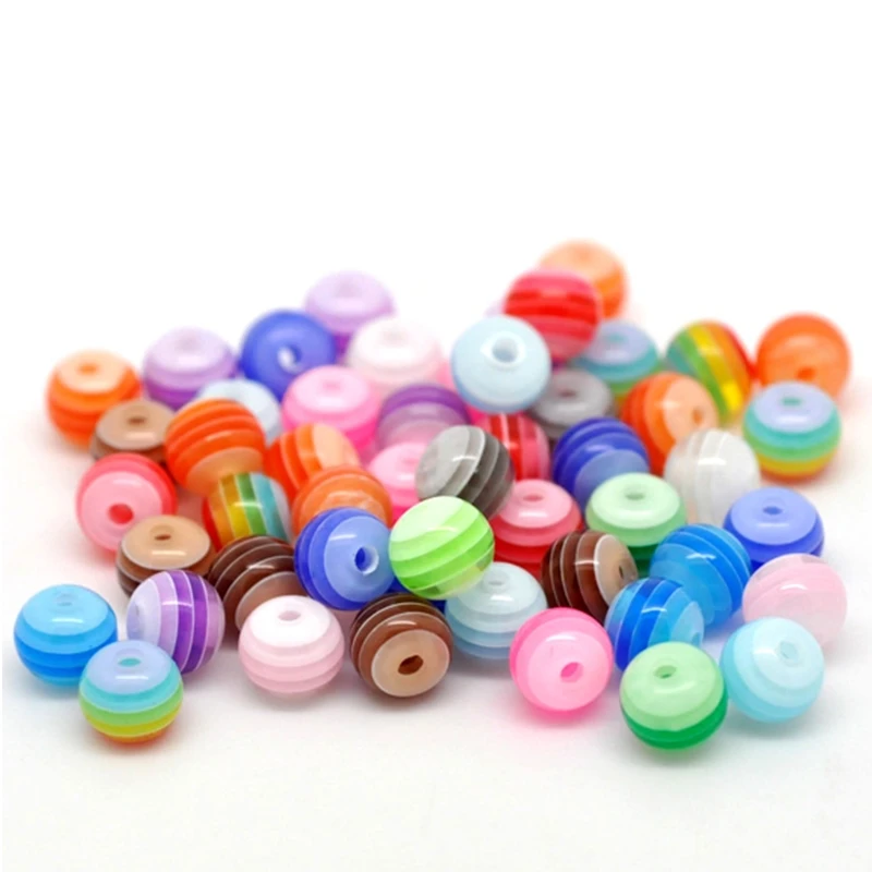DoreenBeads 500 шт смешанные в случайном порядке Разноцветные полосатые полимерные