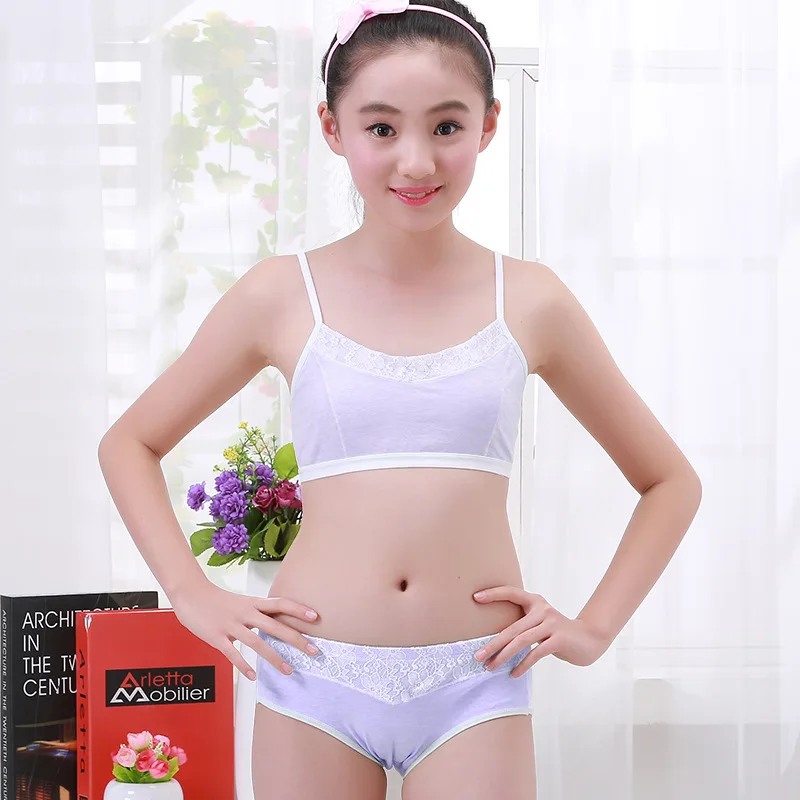 

Soft Bra Teenage Underwear Bra Set Training Bras And Panties 1052