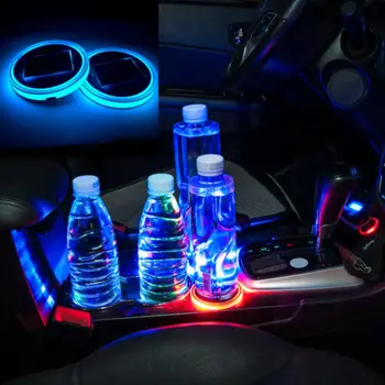 

Solar Cup Pad Car accessories LED Light Cover Interior Decoration Lights