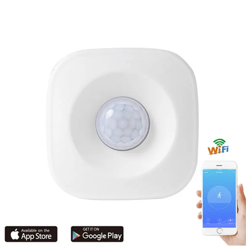 Wifi motion sensor wireless PIR alarm for IOS Android smartphone APP push secutity alert compatible with Google Home IFTTT | Электроника