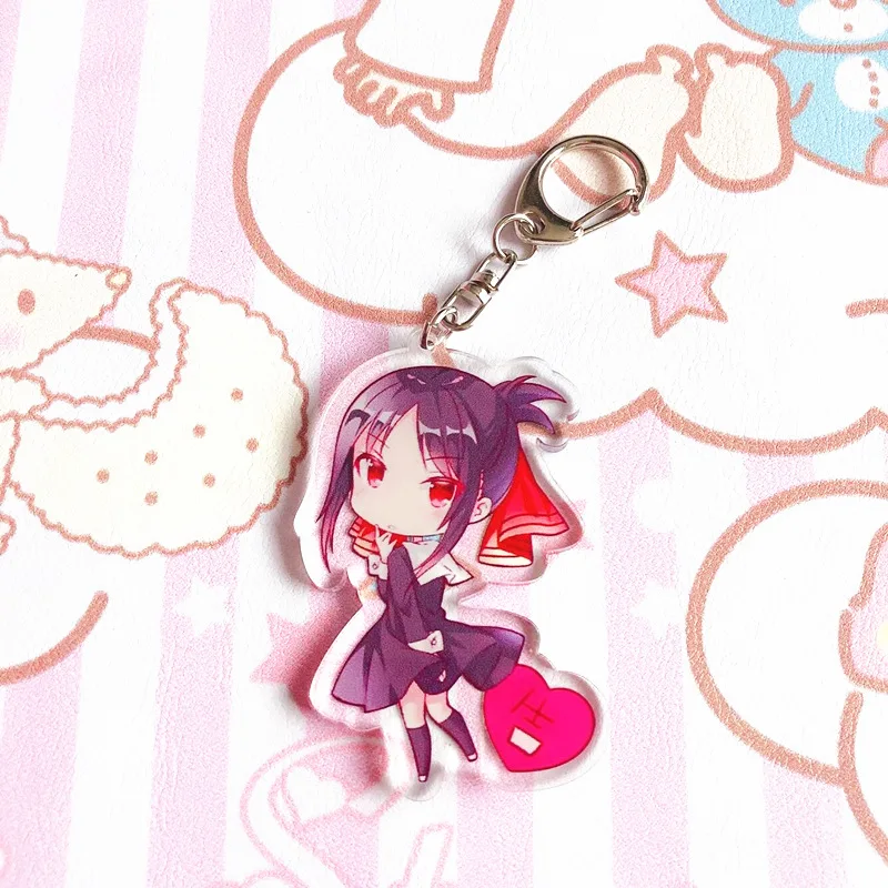 

Anime Kaguya-sama: Love Is War Keychain Fujiwara Shinomiya Kaguya Keychain Doubleside Pendant Keyring