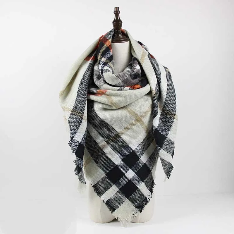 

Winter Scarf 2017 Tartan Cashmere Scarf Women Plaid Blanket Scarf New Designer Fashion Basic Shawls Women's Scarves and Wraps