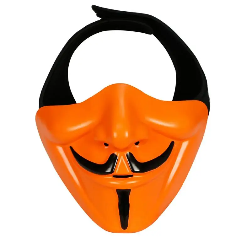Страйкбол Пейнтбол V маска очки маска хання Хэллоуин маска армия BB пистолет Пейнтбол V-Mask CS принадлежности для охоты вечерние реквизит - Цвет: Orange