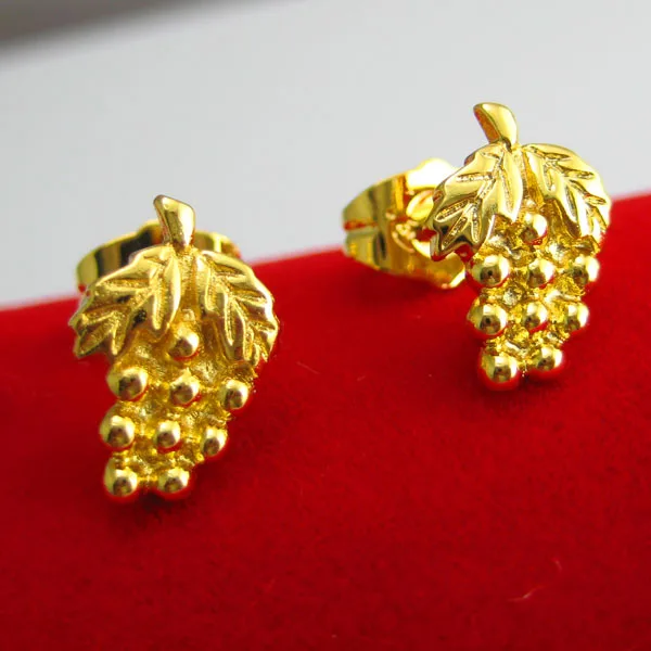 Gold Stud Earring 999 Fine 24k High Artificial Gold Stud Earring 999 Fine 24k High Artificial Zhaohao G Women