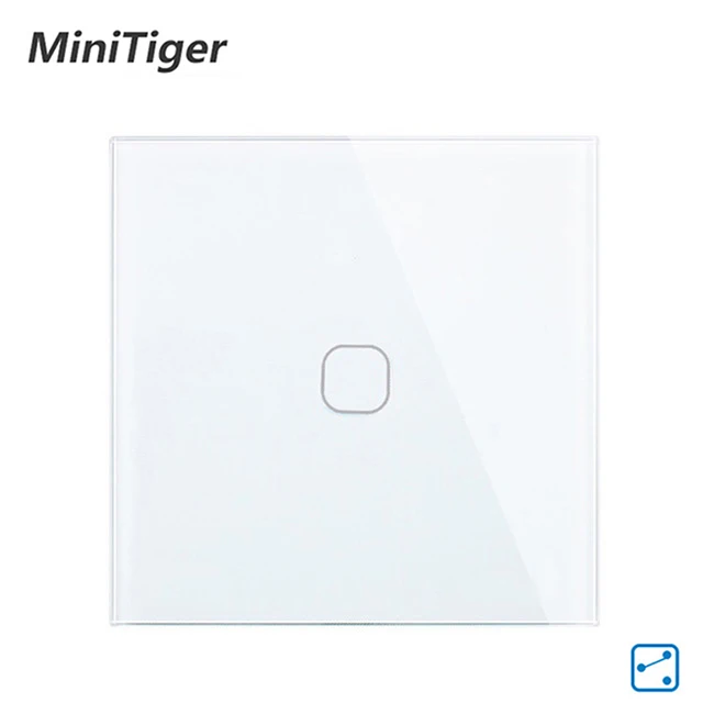 1 Gang 2 Way White Minitiger ЕС 1 банда 2 способ настенный светильник контроллер умный дом автоматизация сенсорный выключатель водонепроницаемый и огнестойкий 2 банды - Цвет: 1 Gang 2 Way White