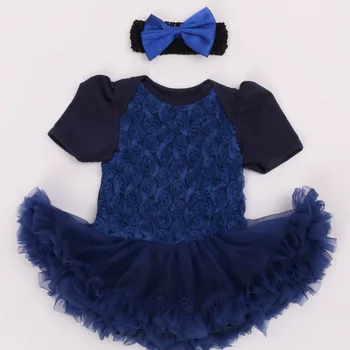 

2PCs per Set Newborn Baby Girl Tutu Dresses Retro Rose Flowers Pattern with Headband Free Shipping for 0-24Months