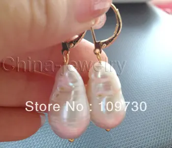 

ry0069 Beautiful 18mm white keshi reborn FW pearl earring- filled hook