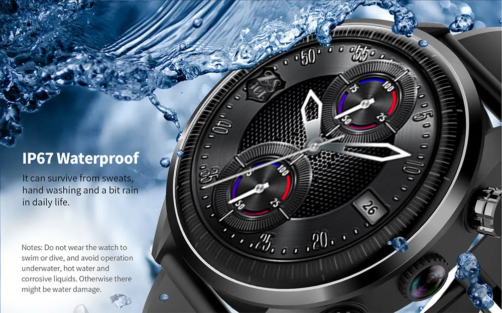 Kingwear 4 г bluetooth умные часы KC05 поддержка gps 4 г sim-камера сердечного ритма шагомер водостойкий круглый smartwatch android wear