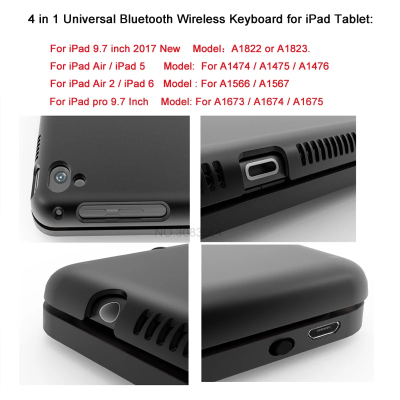 Чехол Loufu для iPad Air 2 чехол с клавиатурой Bluetooth 3 0 беспроводная клавиатура Air2 9 7