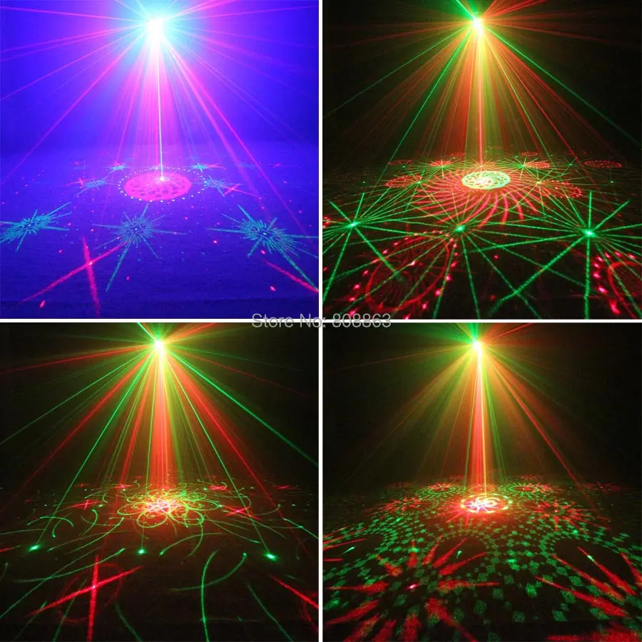ESHINY البسيطة مزدوجة R & G 5 لين الليزر 128 أنماط العارض الأزرق Led المنزل حزب بار DJ ديسكو عيد الميلاد الرقص المرحلة تأثير ضوء N60T154