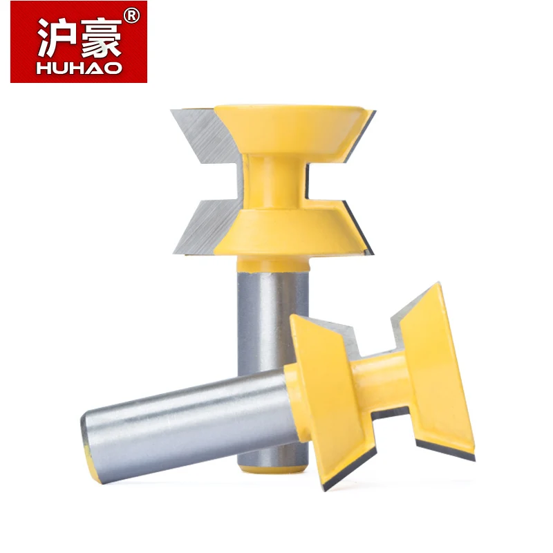

HUHAO 1pc 1/2" Shank 120 Degree Joint Router Bit Tungsten Carbide Woodworking Tenon Joint Milling Bit Splicing Milling Cutter