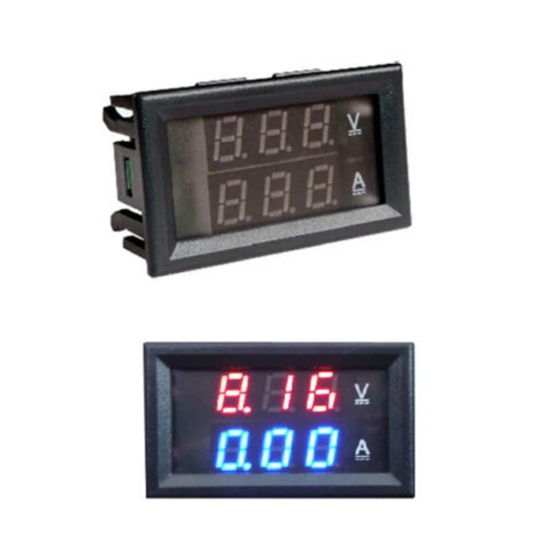 Mini 0 50A 4.5 30V Dual Red LED Voltage Ammeter Detector Current