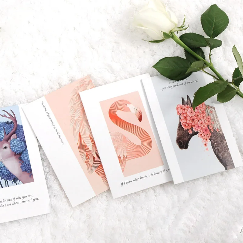

96pieces Mix Colors New Flower Garland Card Small Gift Message Card Writable Card 9.5*14cm Decoration Card