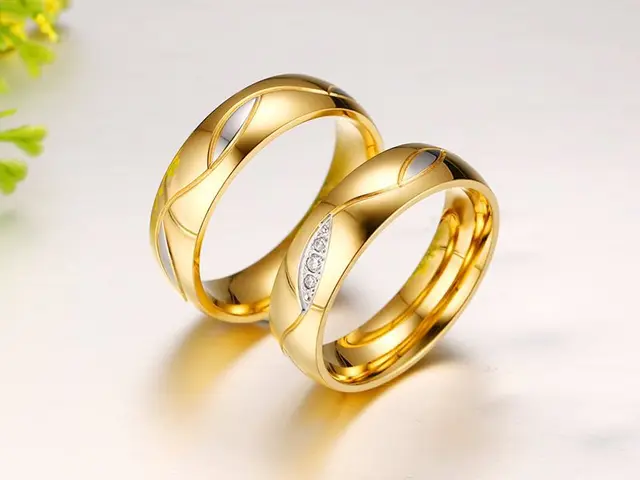 High Quality Rings For Women Men Two Colors Wedding Ring Gold High Quality Rings For Women Men Two Colors Wedding Ring Gold Colour Stainless