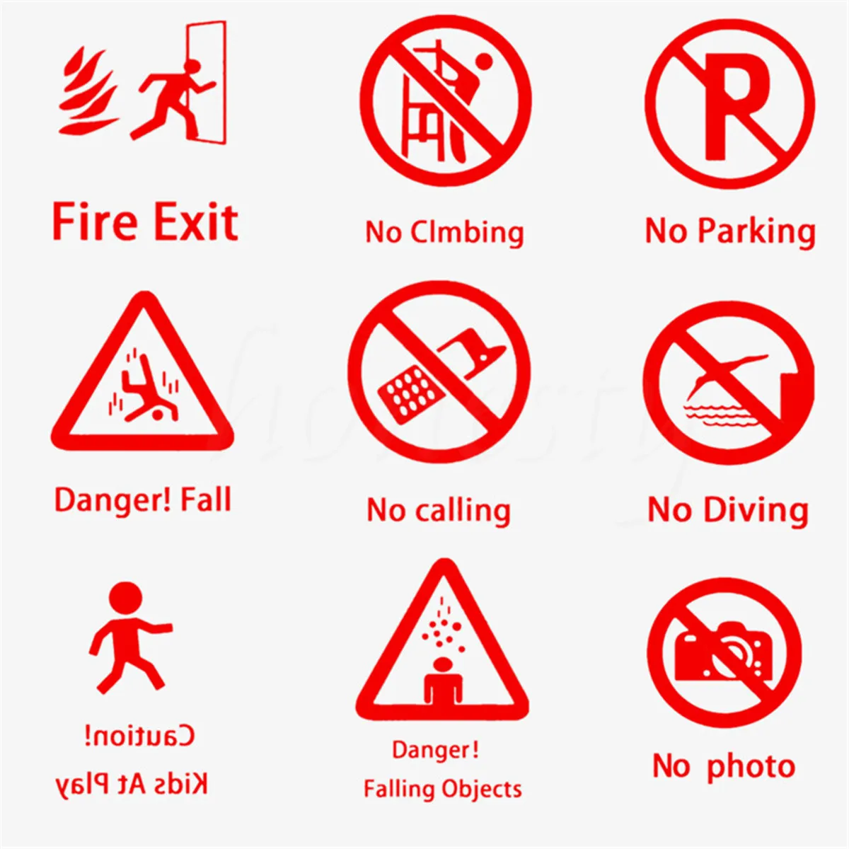 Warning Sign Sticker Words Commercial Painting Wall