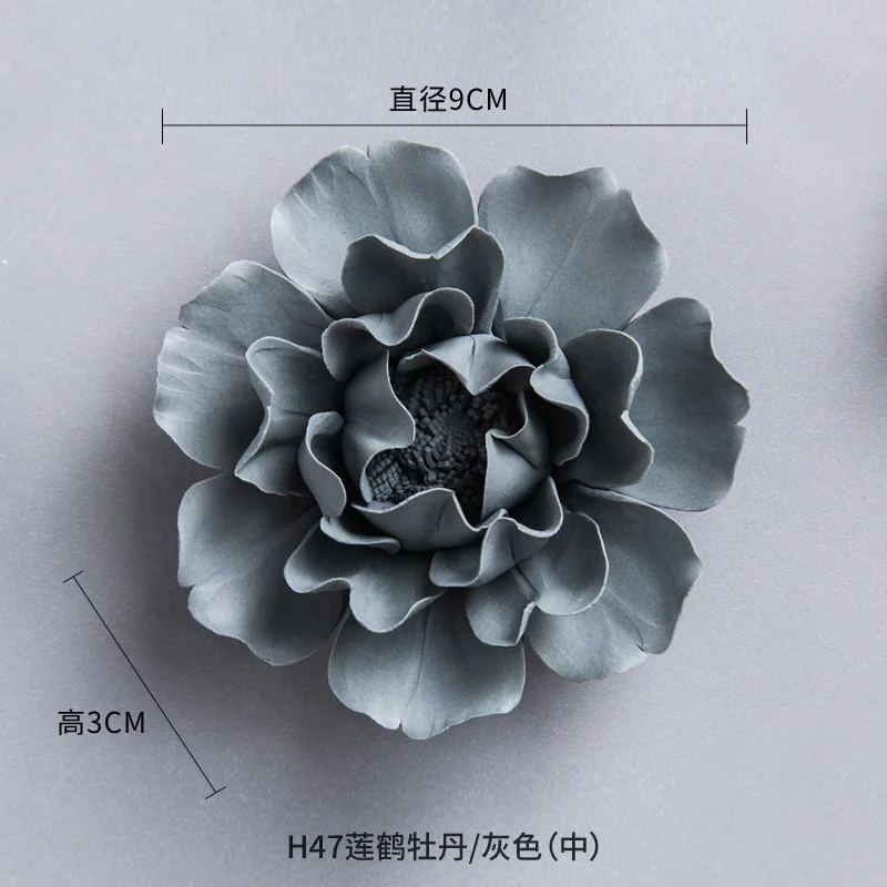 Серые цветы пиона декоративные настенные Цветочные тарелки фарфоровые декоративные тарелки домашний декор для учебы и офиса украшение стен комнаты - Цвет: G