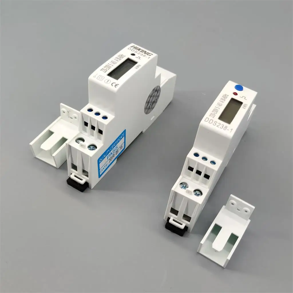 LCD 디스플레이 단상 딘 레일 KWH 와트 시간 딘 레일 블루 백라이트 에너지 미터, 5(45)A 45A 220V 230V 50HZ 60HZ