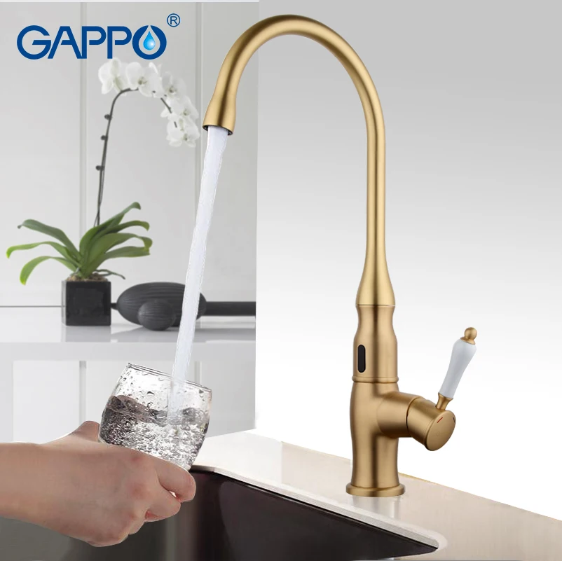 

GAPPO Gold Kitchen Faucet Torneira cozinha Water sensor taps automatic infrared touchless sensor faucet kitchen mixer GA521