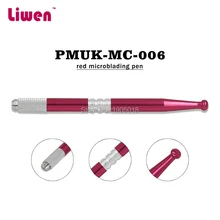 DHL,, 100 шт., профессиональное оборудование для перманентного макияжа, ручная ручка для татуажа бровей, 3D, ручки с микролезвием, 50 шт., синие и красные