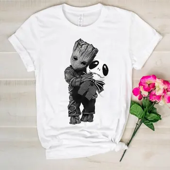 

Baby Groot Hugs Jack Skellington tshirt Baby Groot shirt Jack Skellington T shirts Baby Groot Funny Cotton Tees