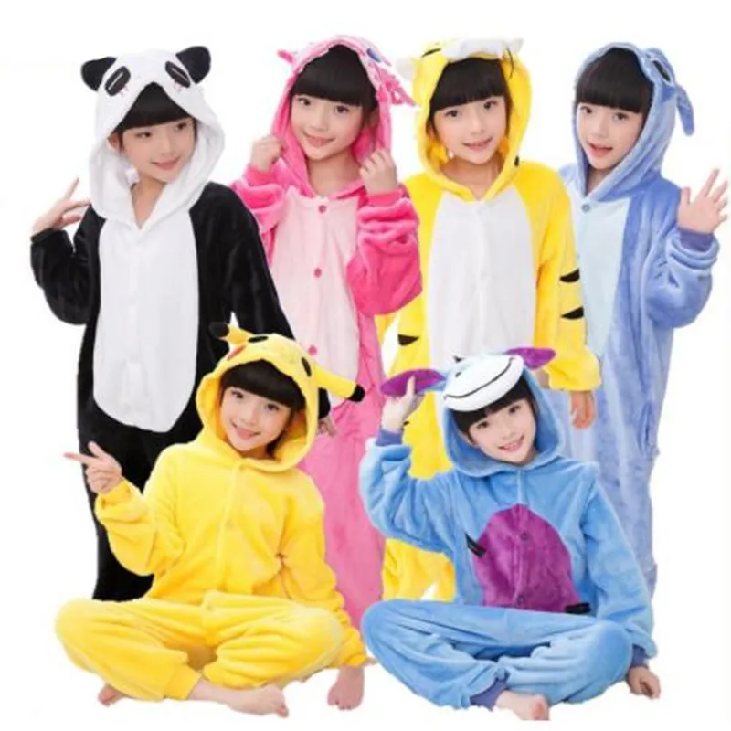 Flannel Pijamas Kids Cosplay Cartoon Animal Baby Boys Girls Pyjamas Home Clothes Panda Unicorn Pajamas Kids Onesie Sleepwear