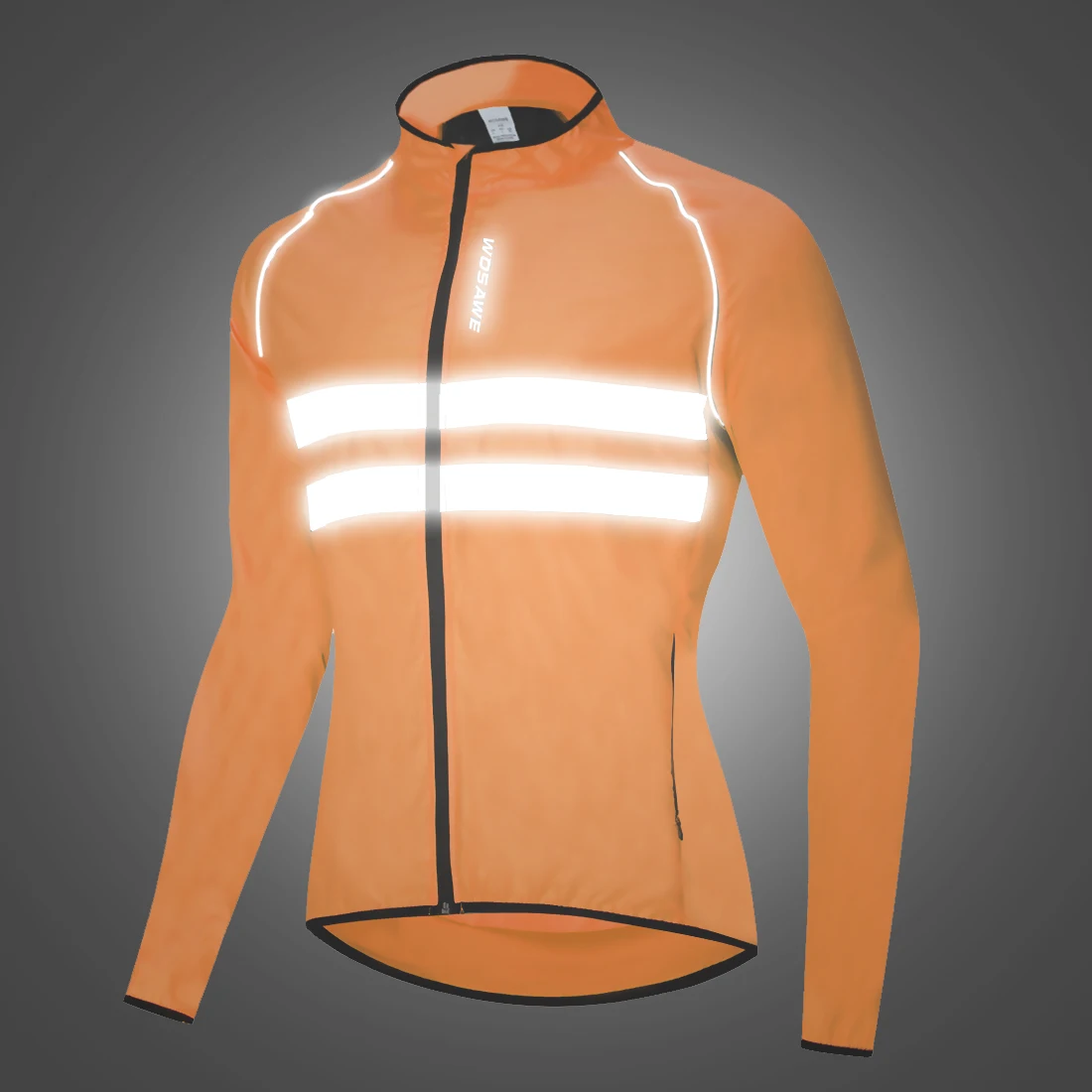 WOSAWE велосипедная ветрозащитная трикотажная ветровка с длинным рукавом для езды на велосипеде, водонепроницаемая велосипедная куртка для езды на велосипеде, Спортивная ветровка для мужчин - Цвет: Reflective-Orange
